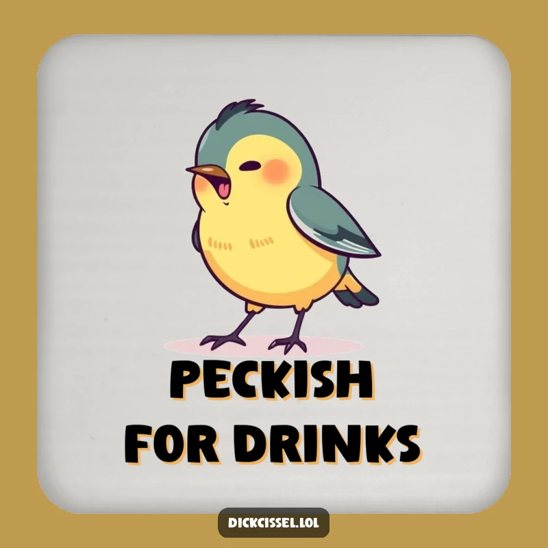Funny Pecking Dickcissel Coaster: Focused Protector, Unique Driven Funny Gift