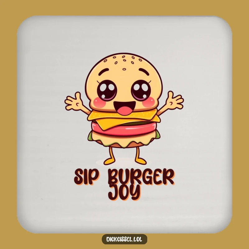 Funny Burger Googly Eyes Coaster - Happy Character Table Protector Gift