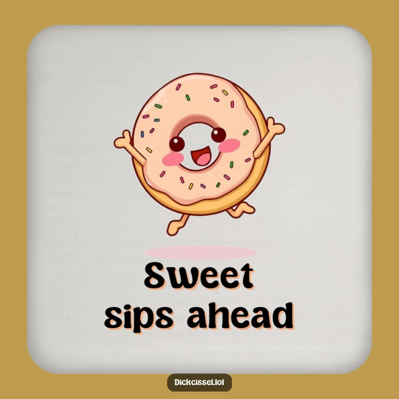 Funny Cheerful Donut Coaster - Sweet Protection, Adorable Funny Gift
