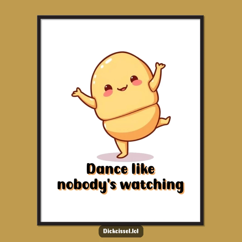 Funny Croissant Pirouette Poster - Whimsical Wall Art, Hilarious Funny Gift Idea