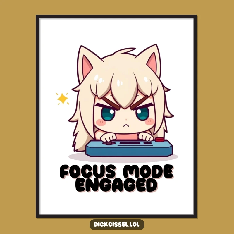 Funny Gamer Wall Art Poster: Determined Character Focus - Epic Gaming Decor!