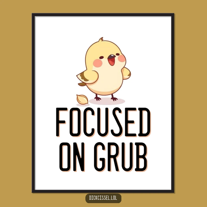 Funny Pecking Bird Poster - Amusing Wall Art & Gift for Bird Lovers