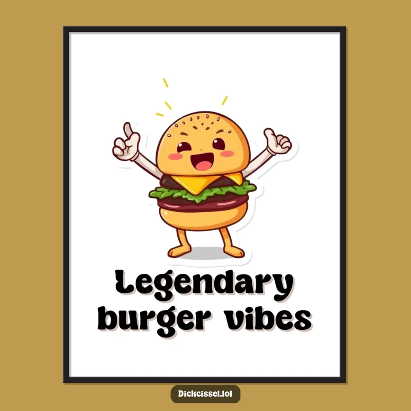 Funny Burger Hero Poster: Epic Wall Art for Foodie Fans, Great Funny Gift