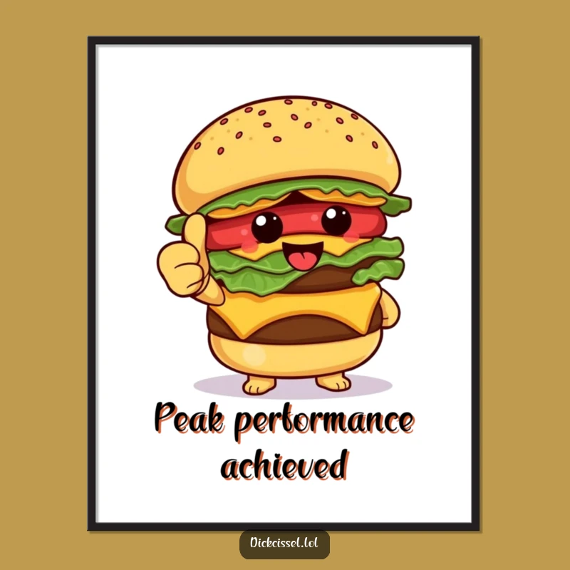 Funny Burger Thumbs Up Poster: Happy Foodie Art, Ideal Funny Gift
