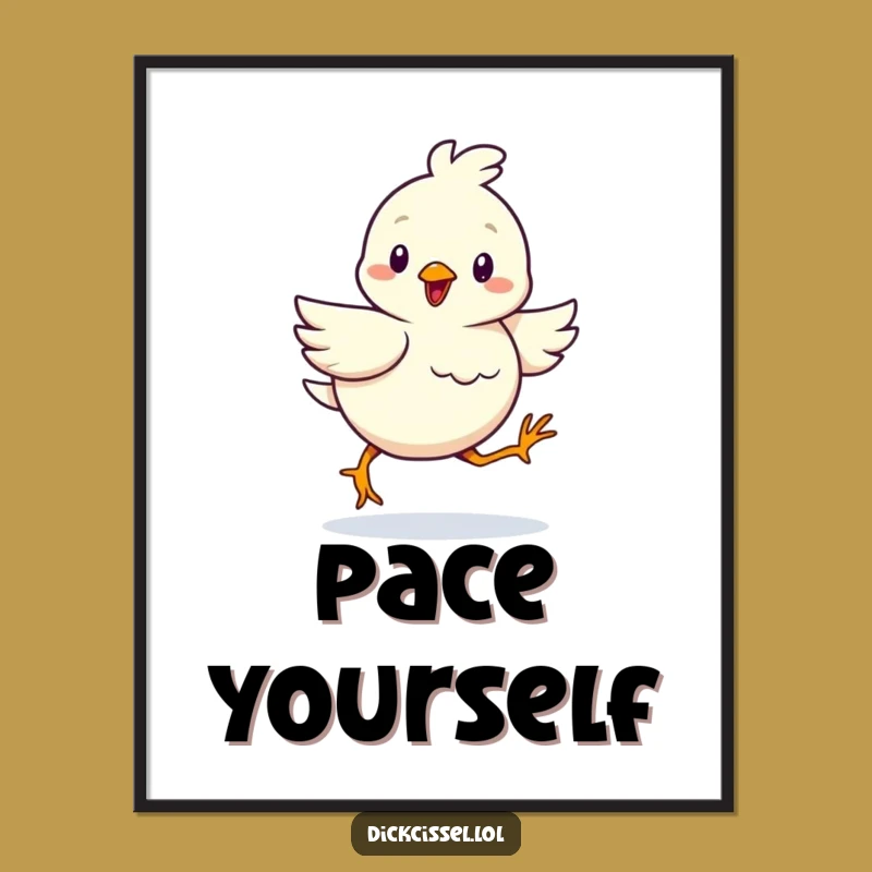 Funny Determined Bird Poster: Motivational Art with a Waddling Bird