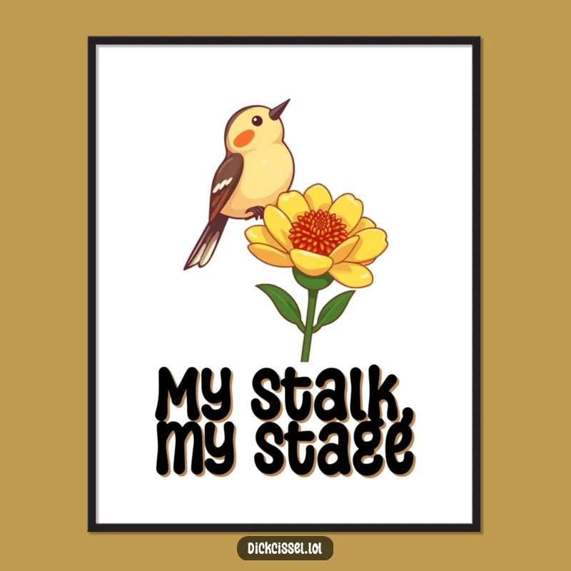 Funny Dickcissel Bird Poster: Add Whimsy to Your Walls with This Adorable Bird Art
