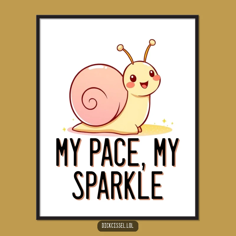 Funny Snail Sparkle Trail Poster - Hilarious Wall Art for a Cheerful Home