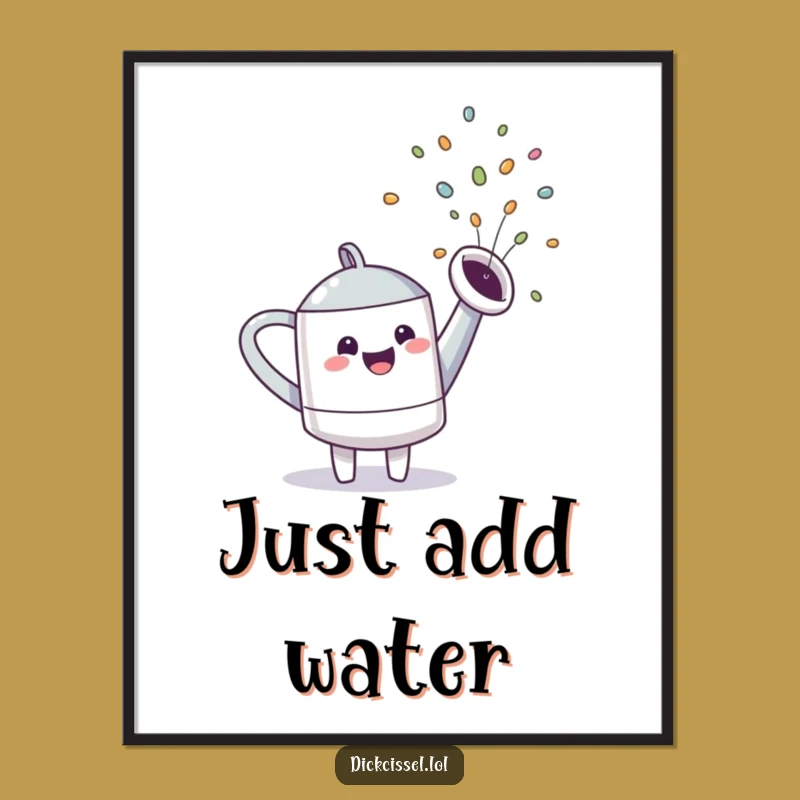 Funny Watering Can Rainbow Poster - Whimsical Garden Decor Gift