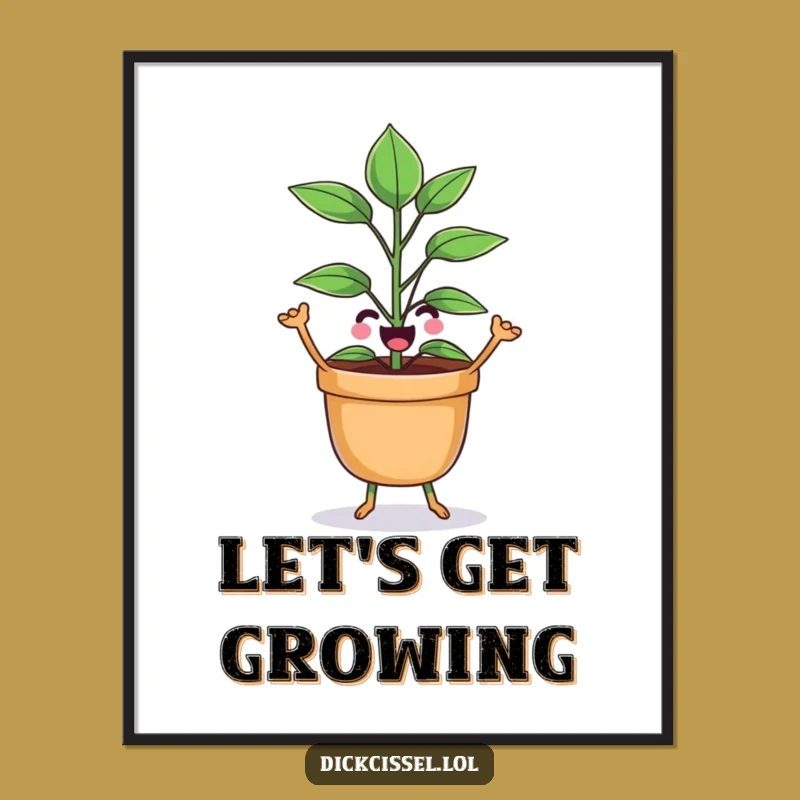 Funny Dancing Plant Poster - Whimsical Botanical Wall Art Gift