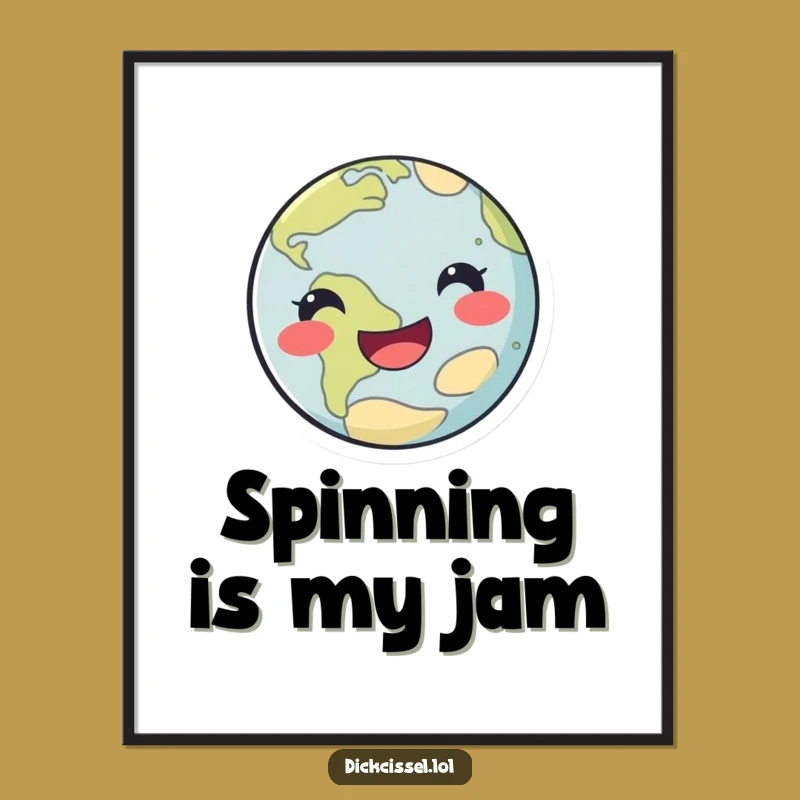 Funny Happy Planet Poster: Vibrant Cosmic Art for a Cheerful Wall