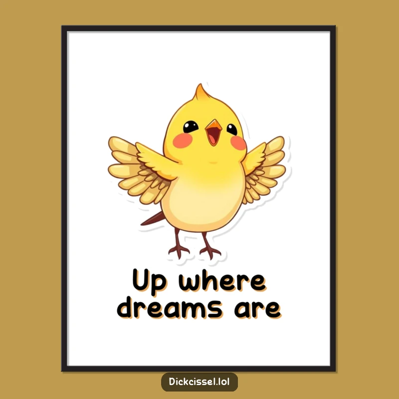 Funny Dickcissel Bird Poster: Uplift Your Space with Joyful Bird Art
