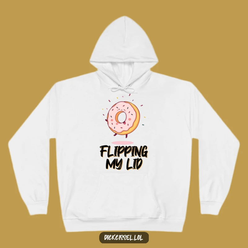 Cozy Funny Donut Cartwheel Hoodie: Sweet Joy with Flying Sprinkles, Perfect Comfort