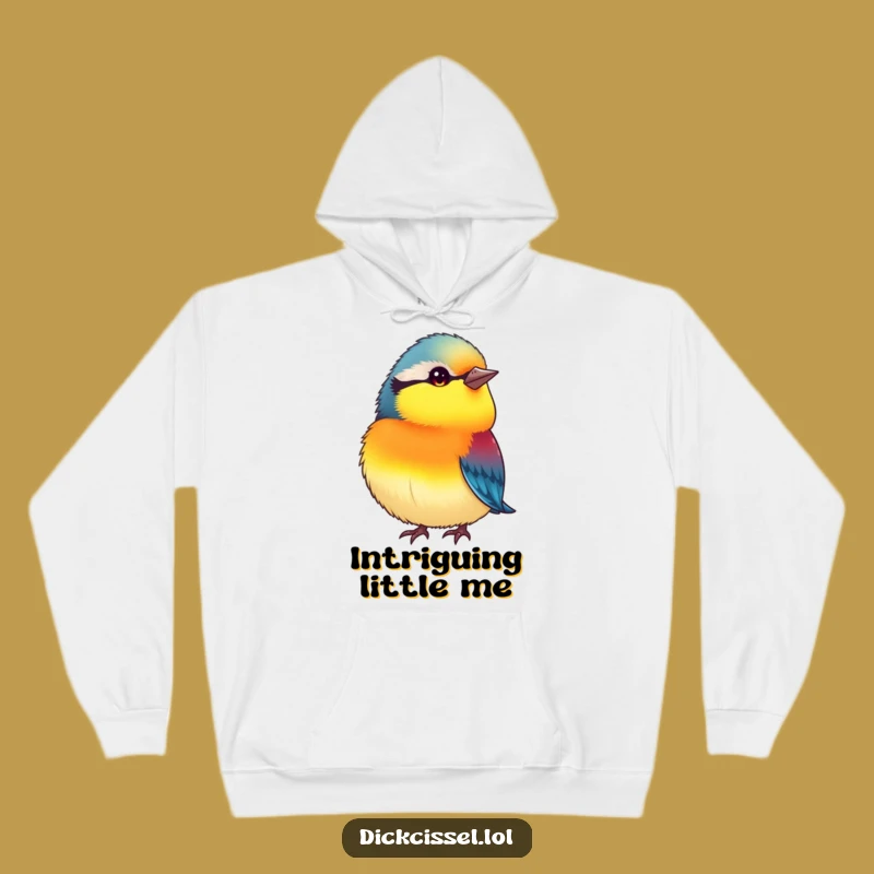Funny Curious Plump Bird Hoodie: Vibrant Head Tilt Sweatshirt, Humorous Gift