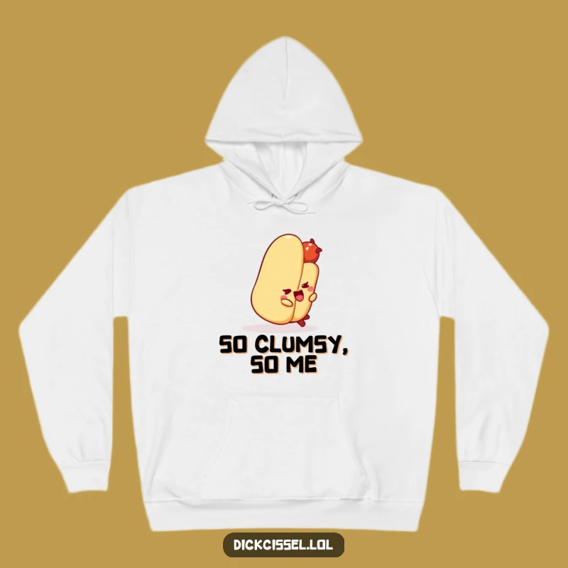 Funny Hot Dog Tripping Hoodie: Cozy & Hilarious Cartoon Sweatshirt Gift Idea