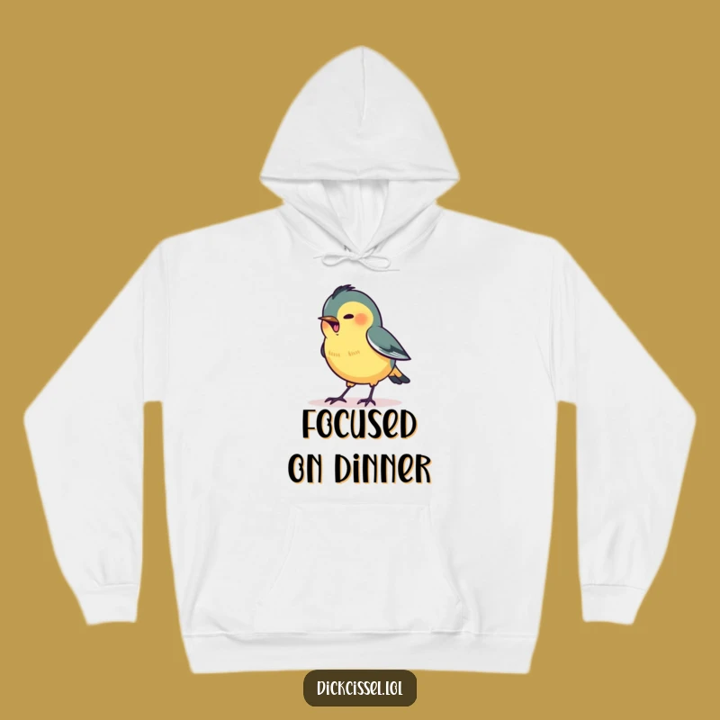 Funny Pecking Dickcissel Hoodie: Cozy Focused Bird, Wonderful Determined Funny Gift