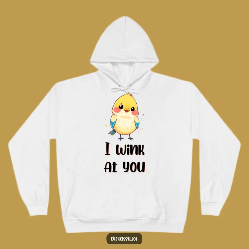 Funny Winking Dickcissel Hoodie: Cozy Colorful Bird, Wonderful Playful Funny Gift