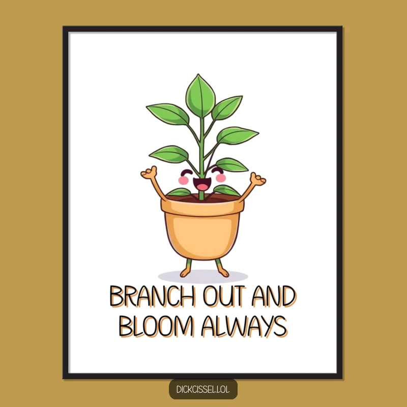 Funny Free Printable Dancing Plant Art: Joyful Movement, Downloadable Wall Decor