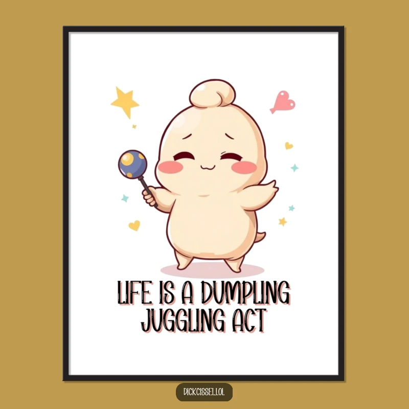 Free Printable Funny Dumpling Art - Juggling Oops Downloadable Wall Decor