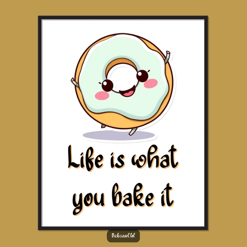 Free Printable Wall Art: Cheerful Doughnut Spin Funny Downloadable Design