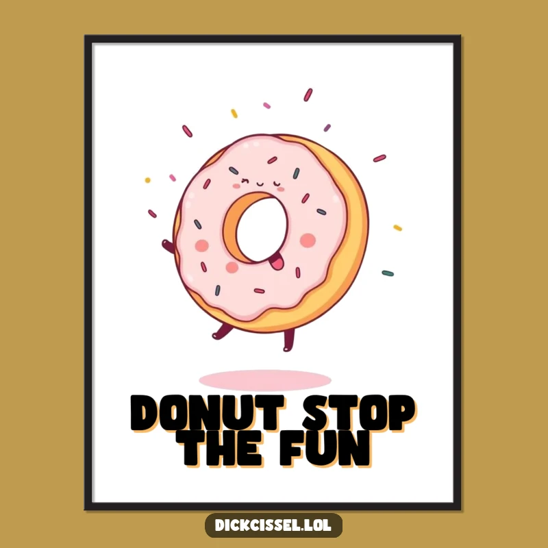 Free Printable Wall Art: Donut Cartwheel Fun Art, Downloadable & Print at Home Playful Decor