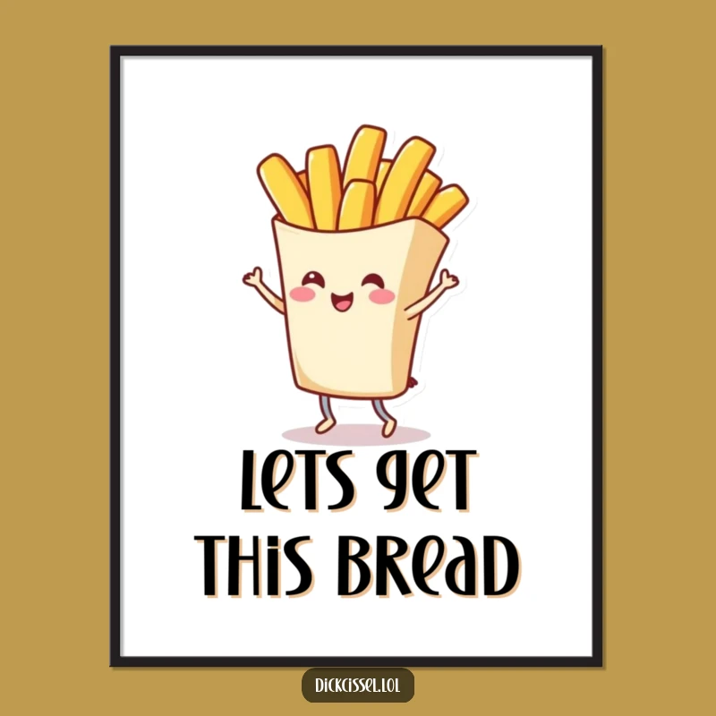 Free Printable Wall Art Twirling Fry, Humorous Downloadable Decor