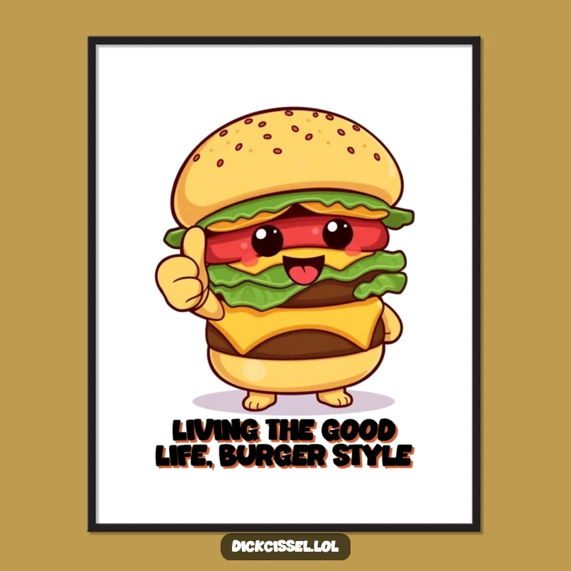 Funny Free Printable Wall Art: Burger Thumbs Up for Instant Quirky Decor