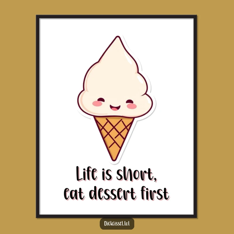 Funny Free Printable Wall Art: Ice Cream Cone Sweetness, Downloadable Art!