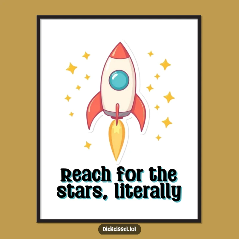 Funny Free Printable Wall Art: Rocket Blast Off, Downloadable Art for Space Lovers!