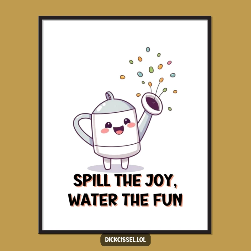 Funny Free Printable Watering Can Art: Rainbow Spray, Downloadable Wall Decor