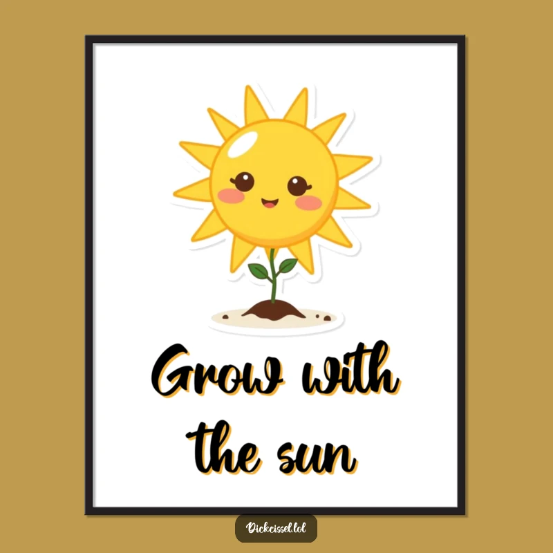 Funny Free Printable Sun Art: Bright Growth, Downloadable Wall Decor
