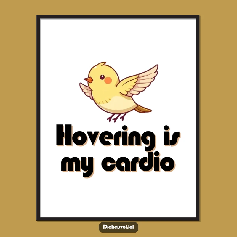 Funny Free Printable Wall Art: Hovering Bird, Energetic Downloadable Decor