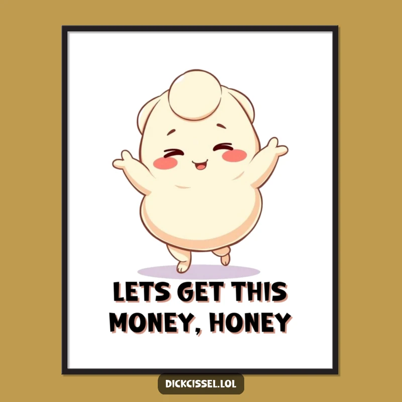 Free Printable Wall Art Winking Dumpling, Humorous Downloadable Decor