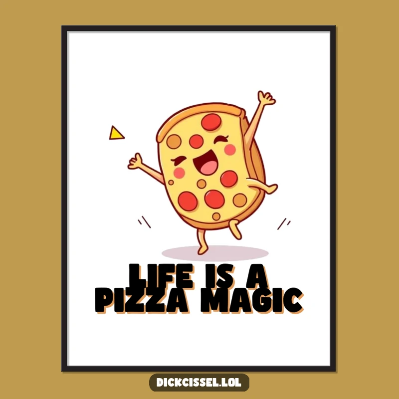 Free Printable Wall Art: Pizza Cartwheel Fun - Quirky Decor