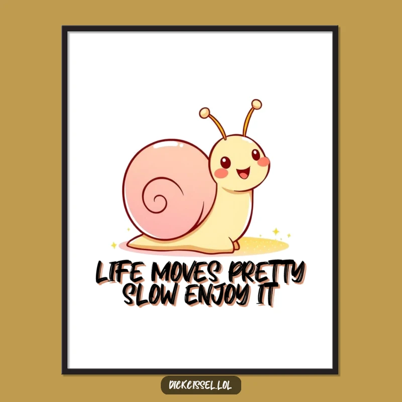 Free Printable Snail Wall Art - Sparkly Trail Humor Downloadable Art for Your Home