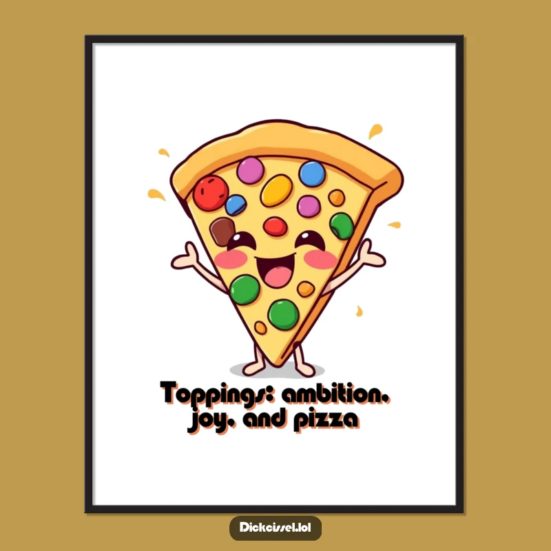 Free Printable Wall Art: Pizza Juggling Toppings Funny Downloadable Design