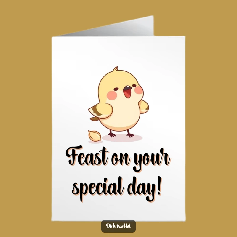 Free Printable Birthday Card: Pecking Bird Design for a Funny, Cute Downloadable Gift