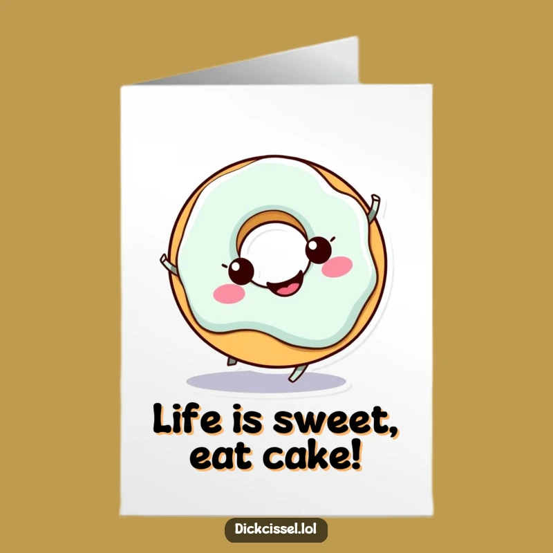 Free Printable Birthday Card: Cheerful Doughnut Spin Funny Downloadable Gift