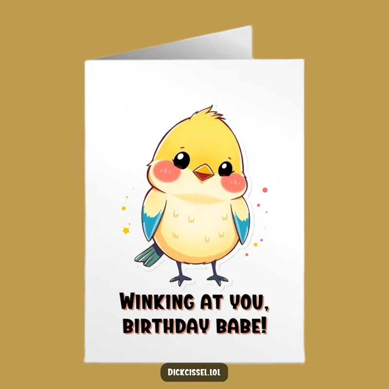 Free Printable Birthday Card: Winking Dickcissel, Funny Birthday Gift
