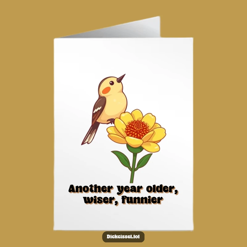 Free Printable Dickcissel Birthday Card: Funny Bird Chirps for a Joyful Celebration