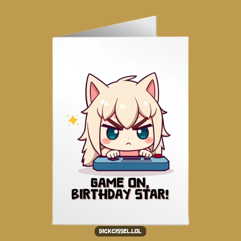 Free Printable Birthday Card: Intense Gamer Character Focused, Hilarious Gaming Gift