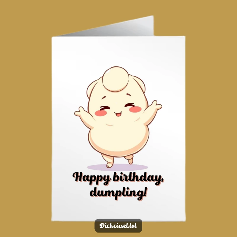 Free Printable Funny Birthday Card Winking Dumpling, Your DIY Downloadable Gift