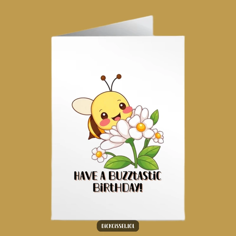 Free Printable Bee Birthday Card - Buzzing with Joyful Wishes Downloadable Gift