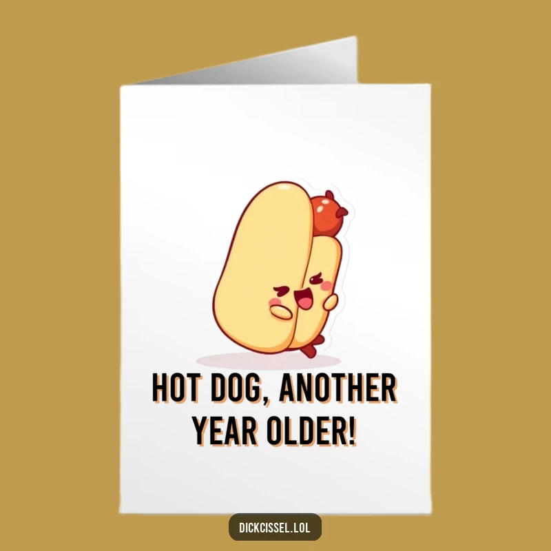 Free Printable Funny Hot Dog Birthday Card - Hilarious Tripping Bun Downloadable Gift