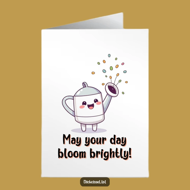 Free Printable Watering Can Birthday Card: Funny Rainbow Spray Downloadable Gift