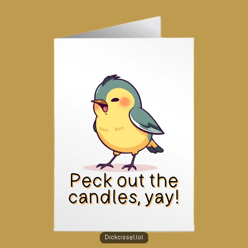 Free Printable Birthday Card: Pecking Bird, Funny Goal Gift