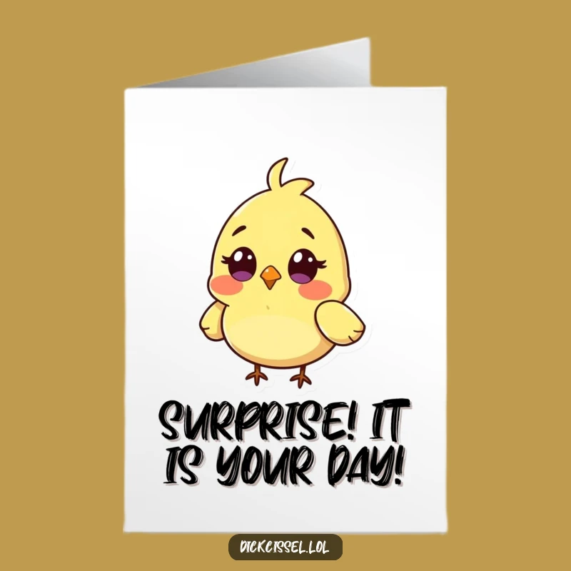 Free Printable Birthday Card: Surprised Bird, Funny Surprise Gift