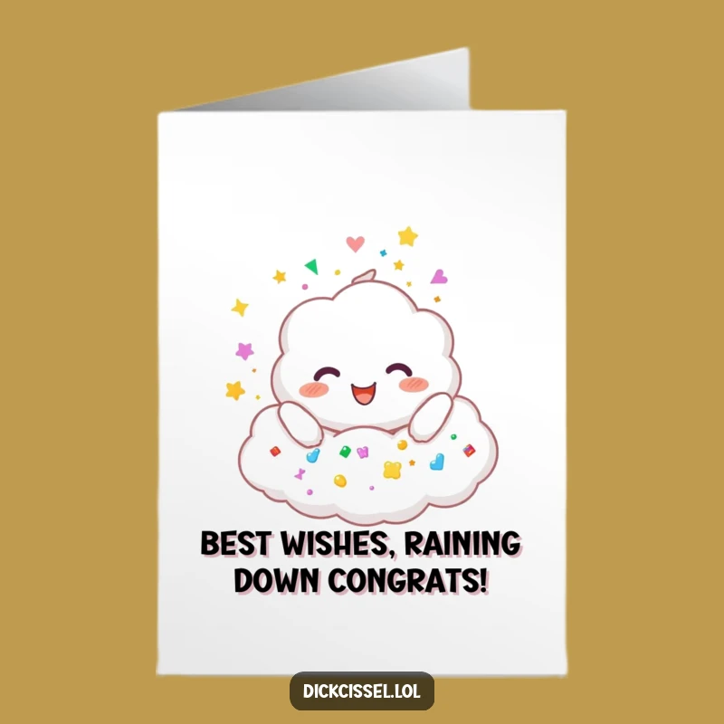Free Printable Congrats Card: Hilarious Cloud Raining Stickers, DIY Downloadable Gift
