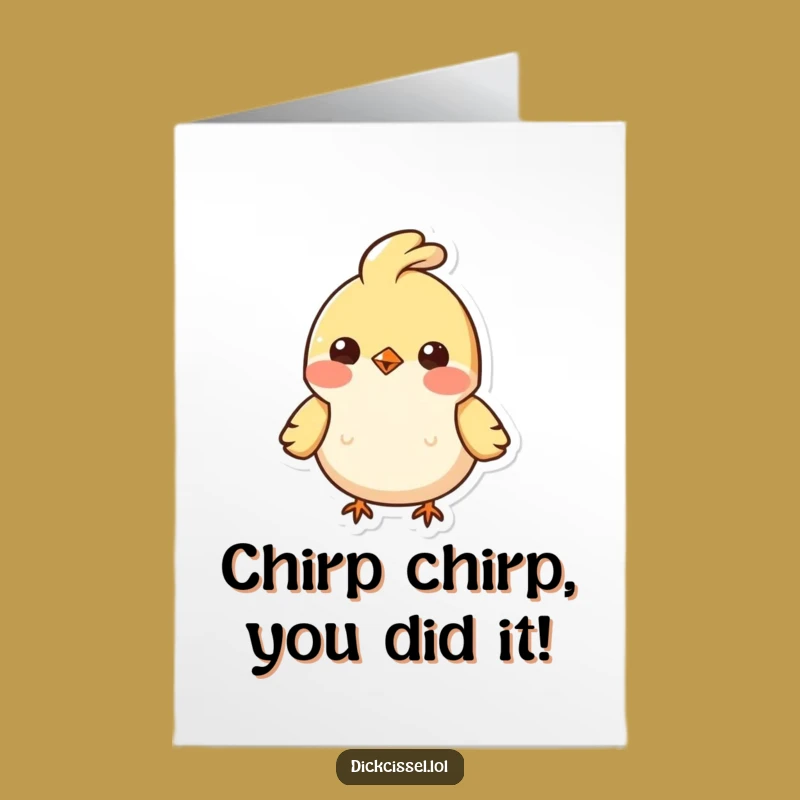 Free Printable Congratulations Card: Bobbing Bird, Downloadable Success Gift