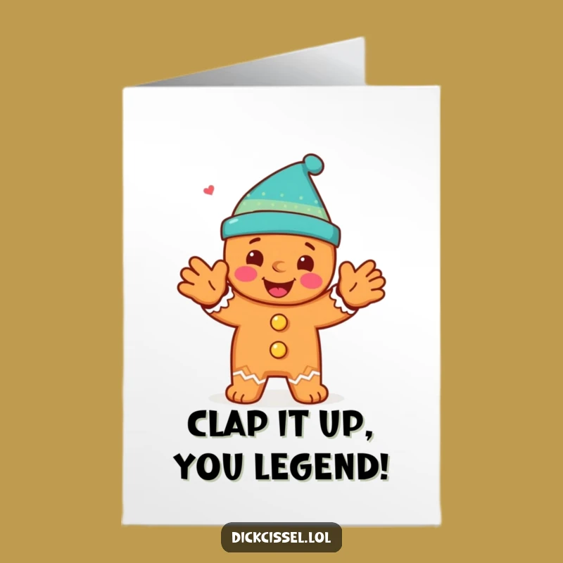 Free Printable Congrats Card: Gingerbread Man Clap - Downloadable Fun!