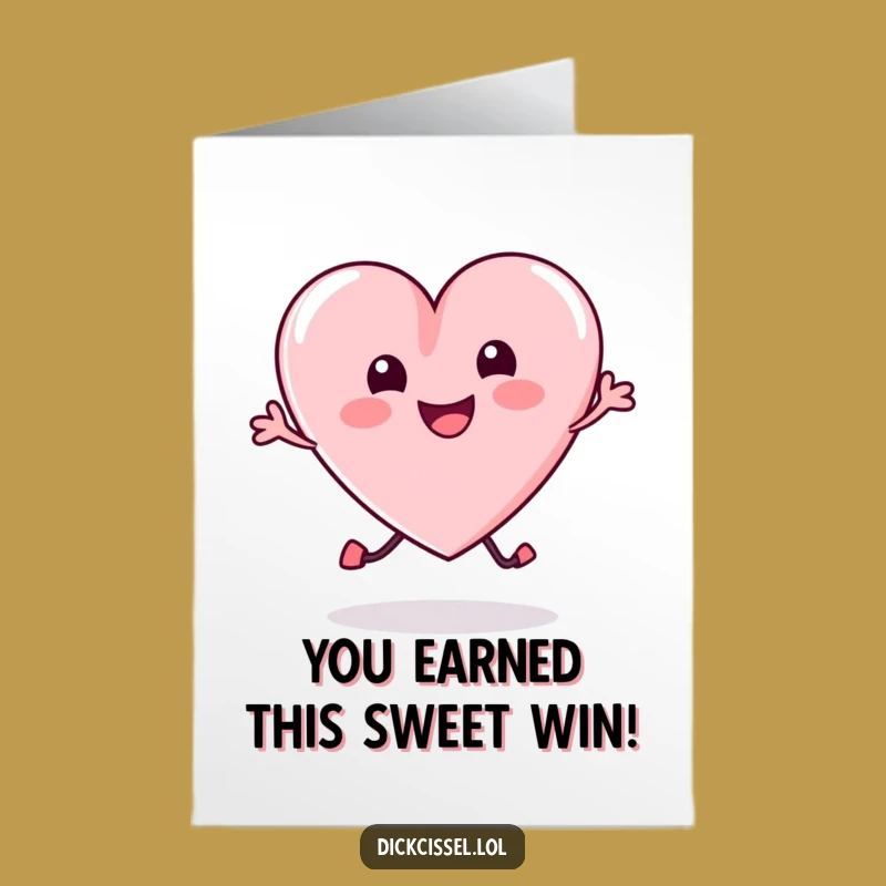 Free Printable Congrats Card: Candy Heart Bounce - Funny Downloadable Gift